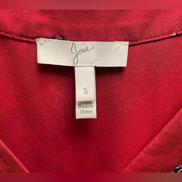 Joie Almarie B Silk Floral Dress Tandoori Red Size Small - Picture 12 of 13